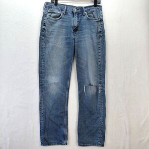 Levis 514 Jeans Mens 33x32 Blue Straight Leg Stretch Denim Distressed Grunge Y2K